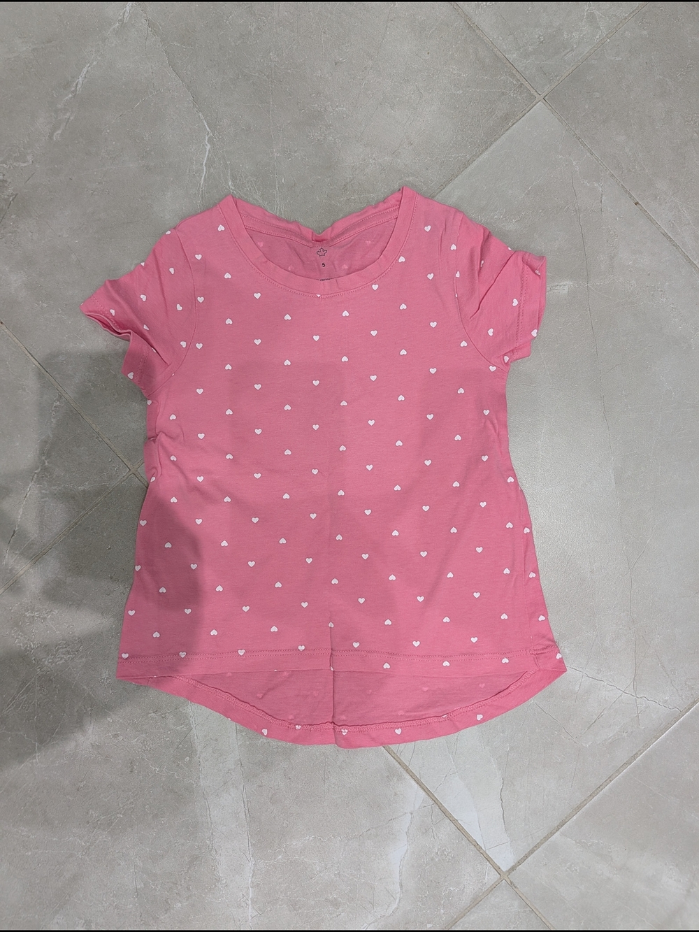 5/$20 Sears Pink Heart T-Shirt – Girls Size 5